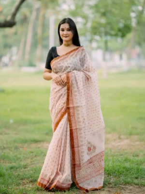 cotton haf silk saree