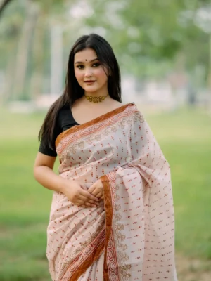 cotton haf silk saree d-17