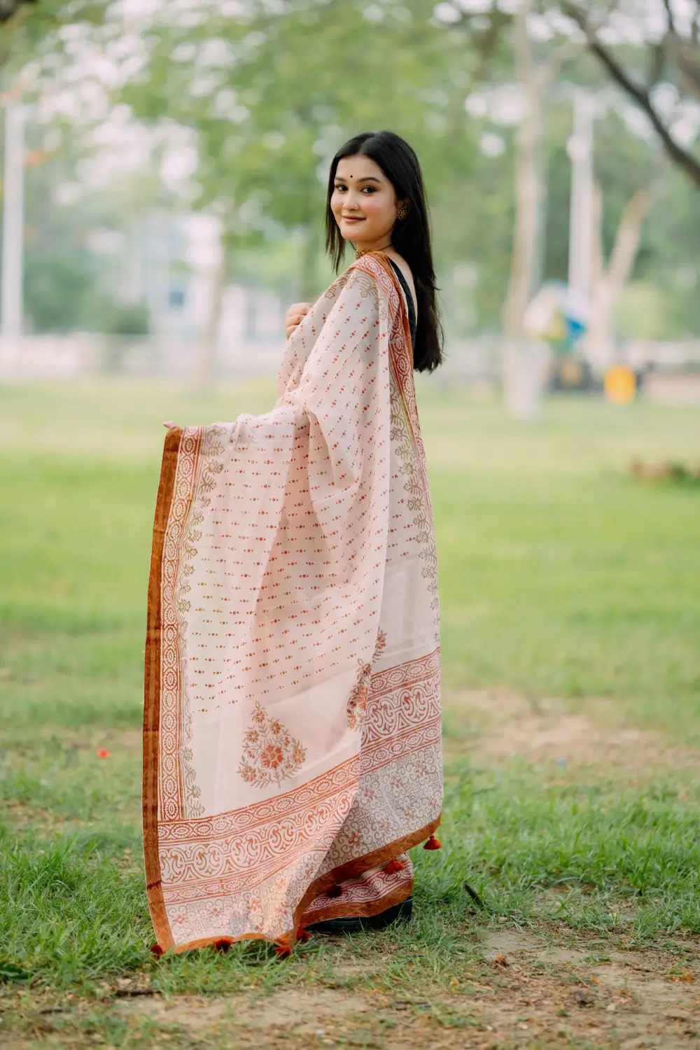cotton haf silk saree d-17