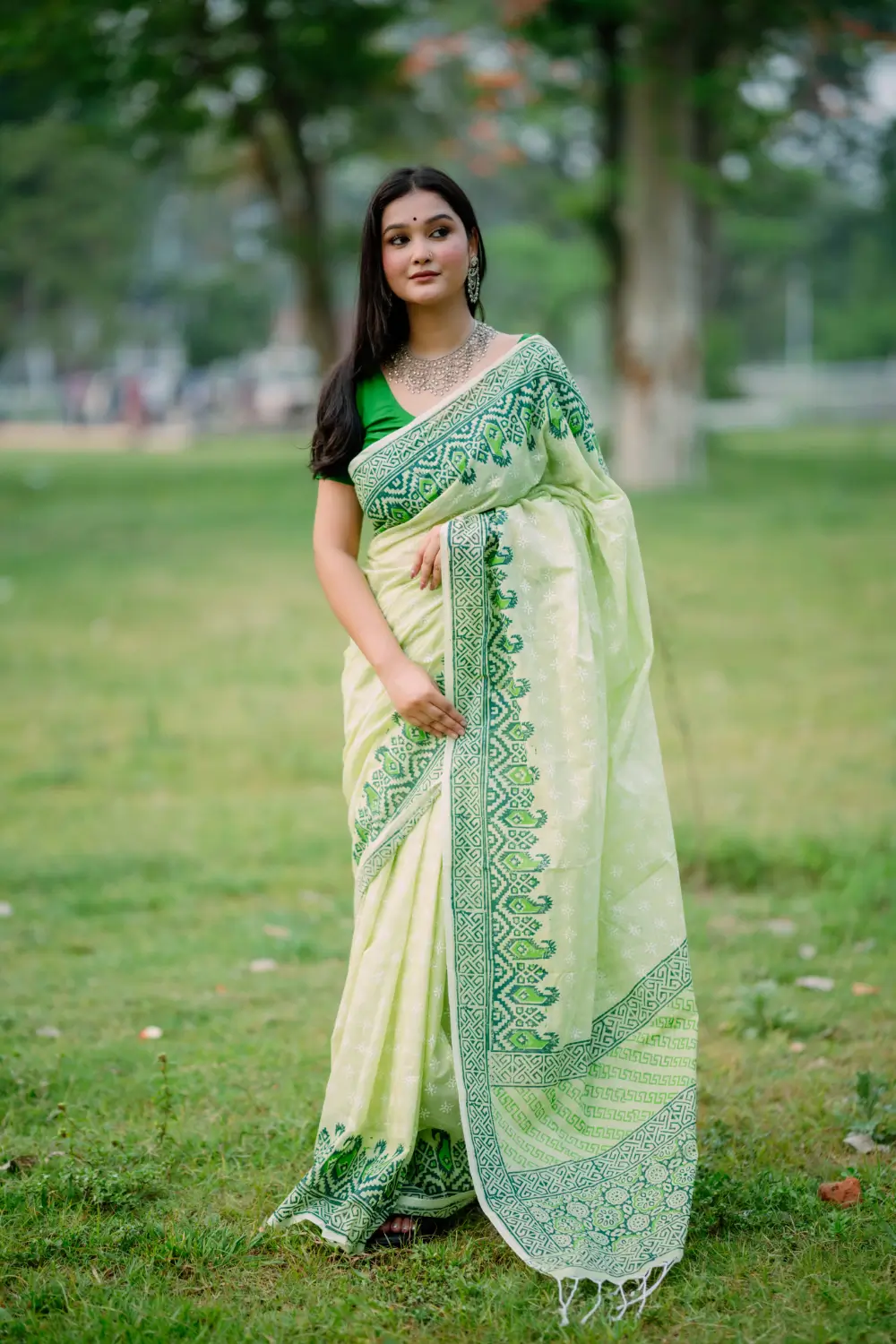 Cotton Haf silk Saree D-19