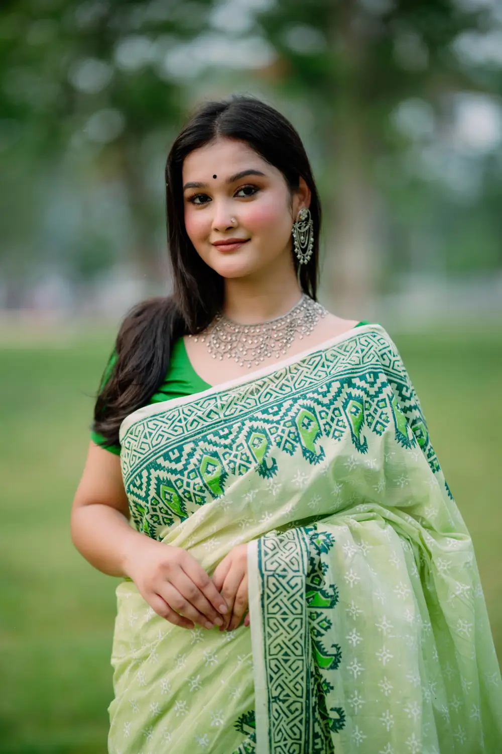Cotton Haf silk Saree D-19