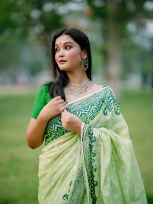 Cotton Haf silk Saree D-19