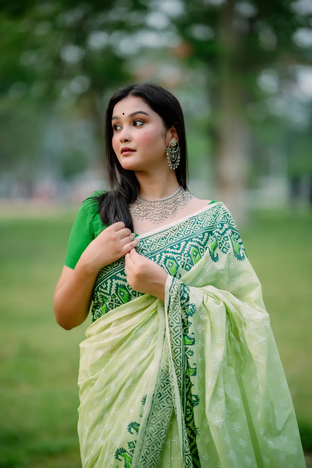 Cotton Haf silk Saree D-19
