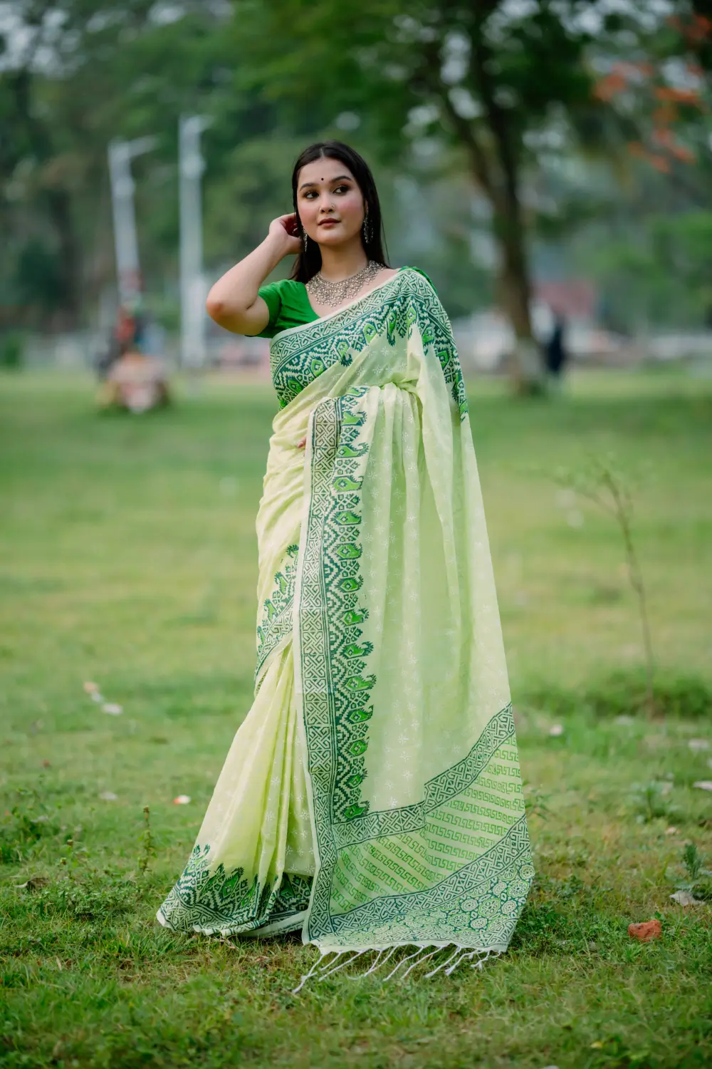 Cotton Haf silk Saree D-19