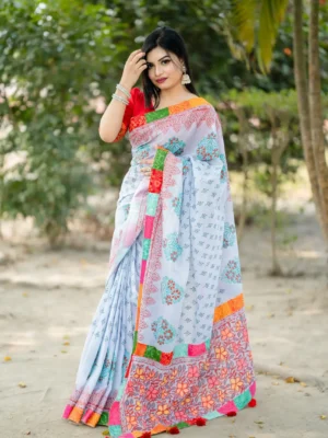 COTTON BLOCK PRINT SAREE