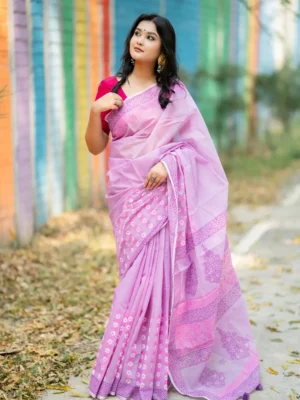 Cotton Haf silk Saree D-12